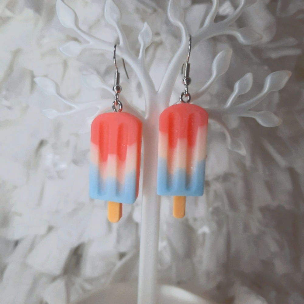 Rocket Pop Popsicle Drop Earrings NEW Ice Cream - Picture 4 of 7
